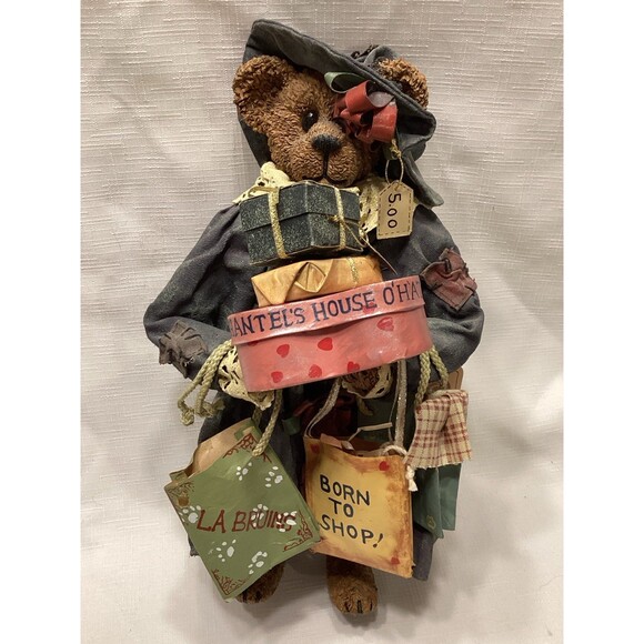 Boyd’s Bears Crumpleton’s Born to Shop Grace Z. Beartique Mixed Media Figure - Picture 1 of 12